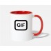 Gif Icon White/Red Mugs